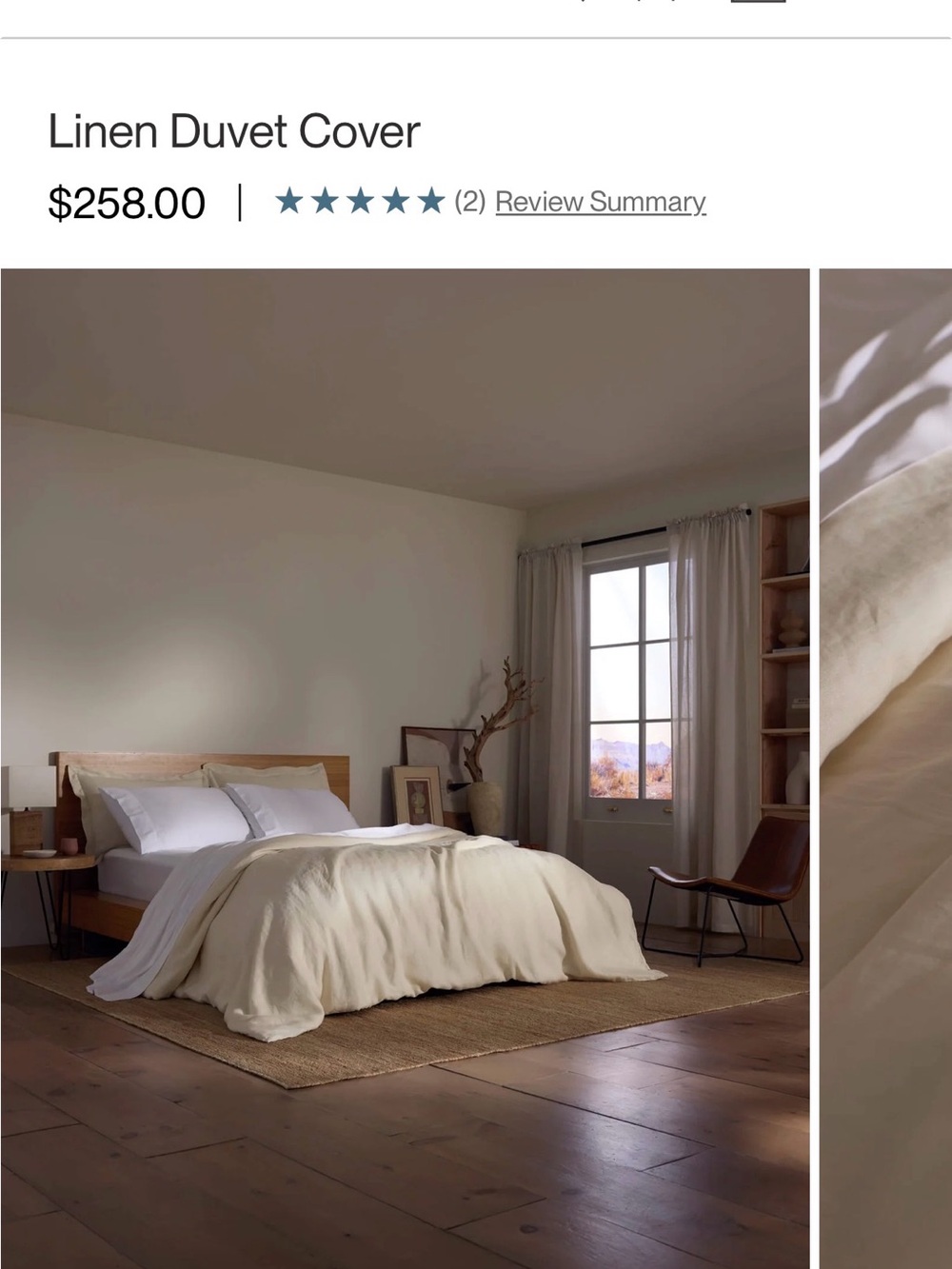 NWT Cozy Earth Linen Duvet Cover in Natural